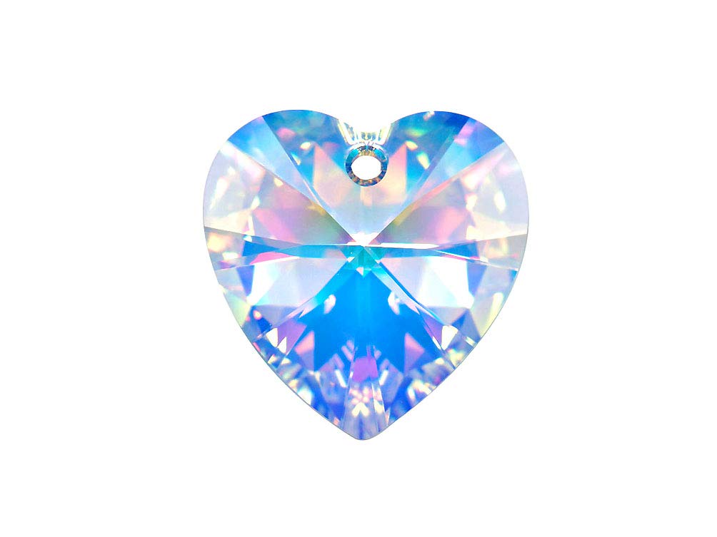 Swarovski Crystal, #6228 Heart Shape Pendant 40mm, Crystal AB, Wholesale - BeadPrism