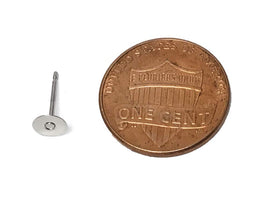Wholesale Sterling Silver Post Earring With 5mm Flat Pin Pad, Choose Package Size - BeadPrism