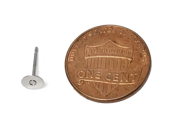 Wholesale Sterling Silver Post Earring With 5mm Flat Pin Pad, Choose Package Size - BeadPrism