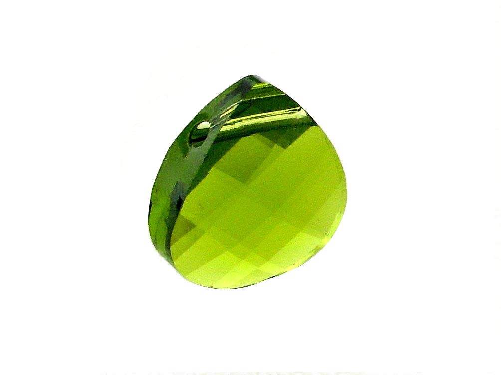Swarovski Crystal, #6012 Flat Briolettes Beads 11mm, Olivine, Wholesale Packs - BeadPrism