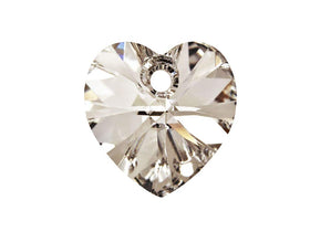 Swarovski Crystal, #6228 Heart Shape Pendant 18mm, Crystal Moonlight, Wholesale Packs - BeadPrism