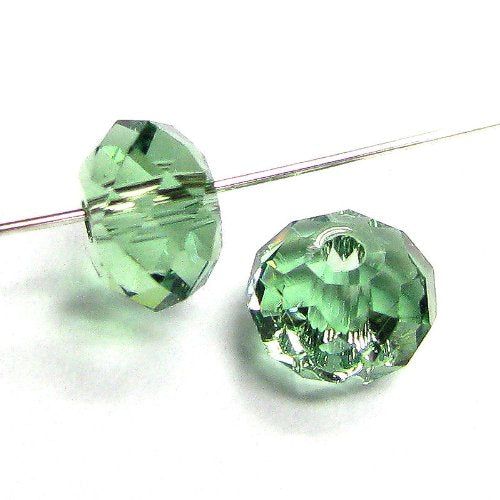 Swarovski 5040 Rondelle Crystal Faceted Beads Erinite | 8mm | Small & Wholesale Packs - BeadPrism