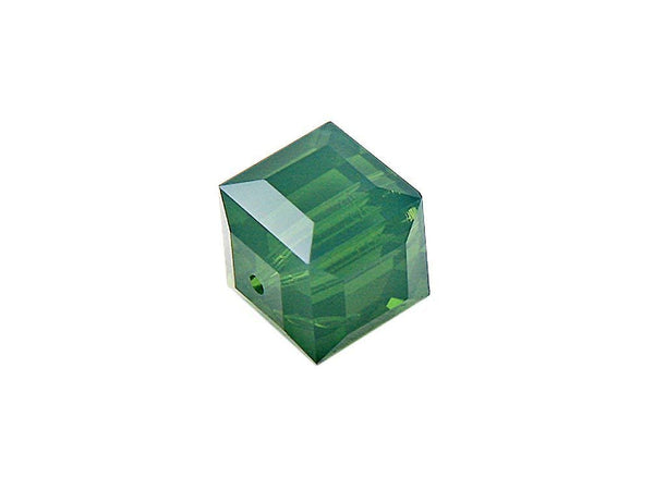 Wholesale Genuine Swarovski 5601 4mm Palace Green Opal Cube Beads, Choose Package Size - BeadPrism