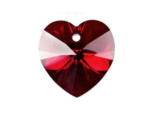Load image into Gallery viewer, Swarovski Crystal, #6228 Heart Shape Pendant 18mm, Garnet AB, Wholesale Packs - BeadPrism