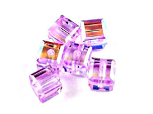 Load image into Gallery viewer, Wholesale Genuine Swarovski 5601 6mm Violet AB Cube Beads, Choose Package Size - BeadPrism