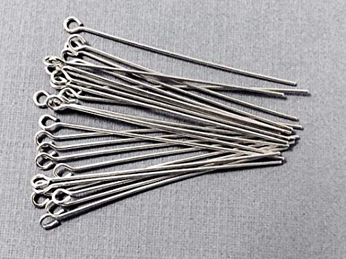 Sterling Silver .925 Eyepin, 1 Inch, 22 gauge, Choose Package Size - BeadPrism