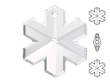 Load image into Gallery viewer, Swarovski Crystal, #6704 Snowflake Pendant 25mm, Crystal, Wholesale Packs - BeadPrism
