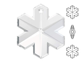 Swarovski Crystal, #6704 Snowflake Pendant 25mm, Crystal, Wholesale Packs - BeadPrism