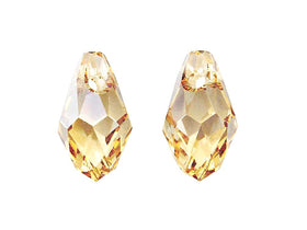 Swarovski Crystal, #6007 Briolettes Pendant 7mm, Crystal Golden Shadow, Wholesale Packs - BeadPrism
