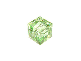 Wholesale Genuine Swarovski 5601 8mm Chrysolite Cube Beads, Choose Package Size - BeadPrism