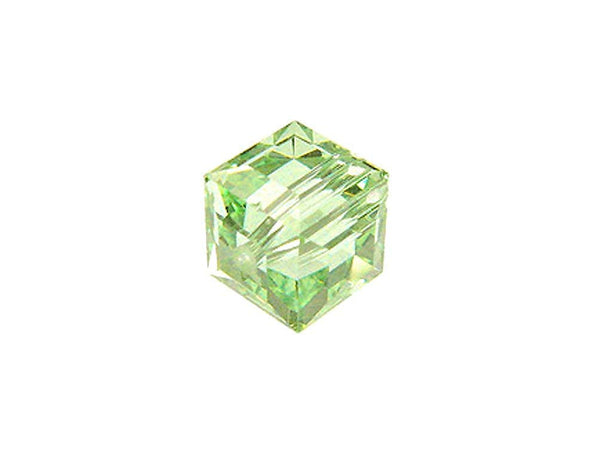 Wholesale Genuine Swarovski 5601 4mm Chrysolite Cube Beads, Choose Package Size - BeadPrism