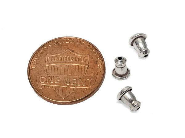 Wholesale Sterling Silver Bullet Clutch Earring Back, Choose Package Size - BeadPrism