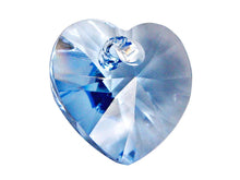 Load image into Gallery viewer, Swarovski Crystal, #6228 Heart Shape Pendant 18mm, Light Sapphire, Wholesale Packs - BeadPrism