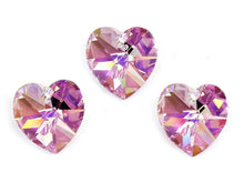 Load image into Gallery viewer, Swarovski Crystal, #6228 Heart Shape Pendant 18mm, Light Amethyst AB, Wholesale Packs - BeadPrism