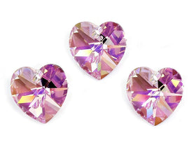 Swarovski Crystal, #6228 Heart Shape Pendant 18mm, Light Amethyst AB, Wholesale Packs - BeadPrism