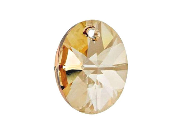 Swarovski Crystal, #6028 Oval Pendant 8mm, Crystal Golden Shadow, Wholesale Packs - BeadPrism