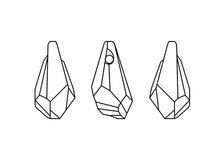 Load image into Gallery viewer, Swarovski Crystal, #6015 Polygon Drops Beads 21mm, Crystal, Wholesale Packs - BeadPrism