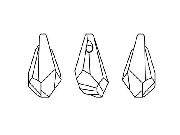 Swarovski Crystal, #6015 Polygon Drops Beads 17mm, Crystal, Wholesale Packs - BeadPrism