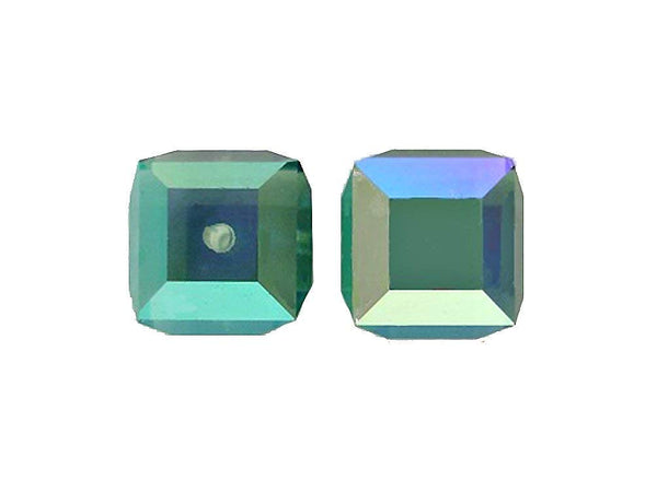 Wholesale Genuine Swarovski 5601 8mm Erinite AB Cube Beads, Choose Package Size - BeadPrism