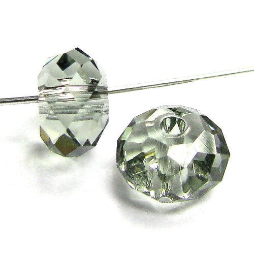 Swarovski 5040 Rondelle Crystal Faceted Beads Black Diamond | 6mm | Small & Wholesale Packs - BeadPrism