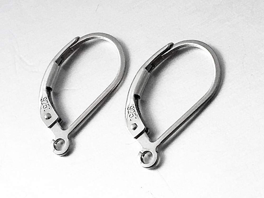 Wholesale Sterling Silver Anti Tarnish Coating Plain Leverback Earring With Ring Choose Package Size - BeadPrism