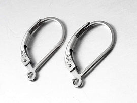 Wholesale Sterling Silver Anti Tarnish Coating Plain Leverback Earring With Ring Choose Package Size - BeadPrism