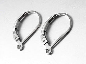 Wholesale Sterling Silver Anti Tarnish Coating Plain Leverback Earring With Ring Choose Package Size - BeadPrism