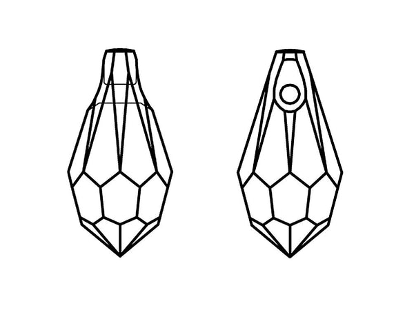 Swarovski Crystal, #6000 Drop Briolettes Beads 13mm, Crystal, Wholesale Packs - BeadPrism