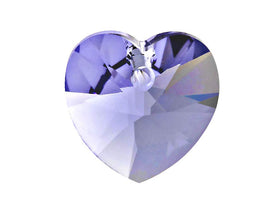 Swarovski Crystal, #6228 Heart Shape Pendant 14mm, Provence Lavender, Wholesale Packs - BeadPrism