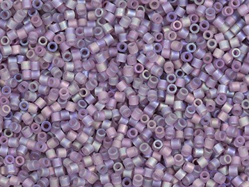 Pack of 50 gram Matte Transparent MAUVE AB - Miyuki 15/0 Delicas Seed Beads Wholesale - BeadPrism