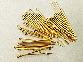 14K Gold Filled Headpin, 2 Inch, 26 Gauge, Choose Package Size - BeadPrism