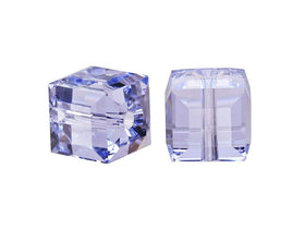 Wholesale Genuine Swarovski 5601 6mm Provence Lavender Cube Beads, Choose Package Size - BeadPrism