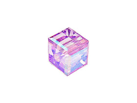 Wholesale Genuine Swarovski 5601 4mm Violet AB Cube Beads, Choose Package Size - BeadPrism