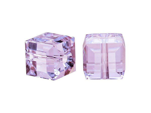 Wholesale Genuine Swarovski 5601 6mm Violet Cube Beads, Choose Package Size - BeadPrism