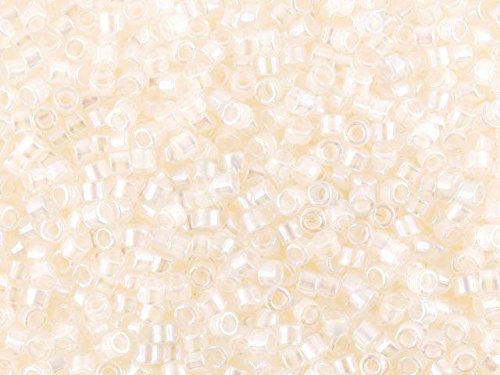 Pack of 50 gram OFF WHITE AB - Miyuki Delicas 11/0 Seed Beads Wholesale - BeadPrism