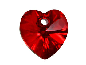 Swarovski Crystal, #6228 Heart Shape Pendant 18mm, Light Siam AB, Wholesale Packs - BeadPrism