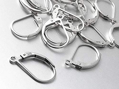 Wholesale Sterling Silver Anti Tarnish Coating Plain Leverback Earring With Ring Choose Package Size - BeadPrism