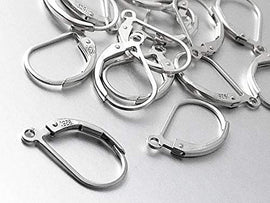Wholesale Sterling Silver Anti Tarnish Coating Plain Leverback Earring With Ring Choose Package Size - BeadPrism