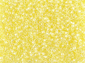 Pack of 50 gram LINED PALE YELLOW  Miyuki Delicas 11/0 Seed Beads Wholesale - BeadPrism