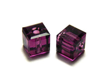 Load image into Gallery viewer, Wholesale Genuine Swarovski 5601 4mm Amethyst Cube Beads, Choose Package Size - BeadPrism