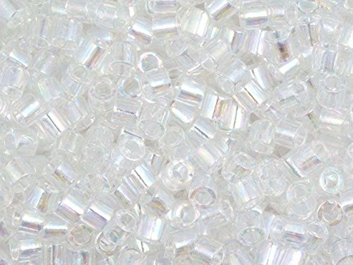 Pack of 50 gram Crystal AB - Miyuki 15/0 Delicas Seed Beads Wholesale - BeadPrism