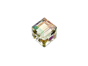 Wholesale Genuine Swarovski 5601 6mm Crystal Luminous Green AB Cube Beads, Choose Package Size - BeadPrism