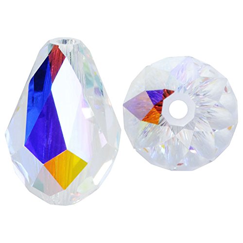 Swarovski 5500 CRYSTAL AB 9 x 6mm Faceted Drop Beads, Swarovski Crystal Beads, Small and Wholesale Packs