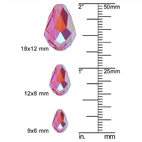 Swarovski 5500 CRYSTAL AB 9 x 6mm Faceted Drop Beads, Swarovski Crystal Beads, Small and Wholesale Packs