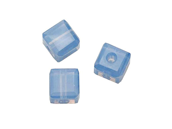 Wholesale Genuine Swarovski 5601 4mm Air Blue Opal Cube Beads, Choose Package Size - BeadPrism