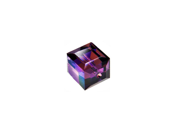 Wholesale Genuine Swarovski 5601 4mm Amethyst AB Cube Beads, Choose Package Size - BeadPrism