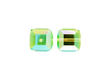 Load image into Gallery viewer, Wholesale Genuine Swarovski 5601 4mm Chrysolite AB Cube Beads, Choose Package Size - BeadPrism