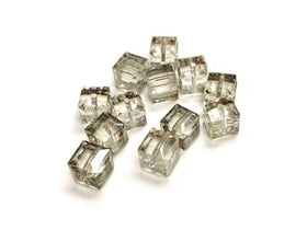 Wholesale Genuine Swarovski 5601 4mm Crystal Silver Shade Cube Beads, Choose Package Size - BeadPrism