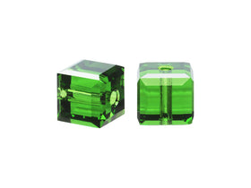 Wholesale Genuine Swarovski 5601 4mm Fern Green Cube Beads, Choose Package Size - BeadPrism