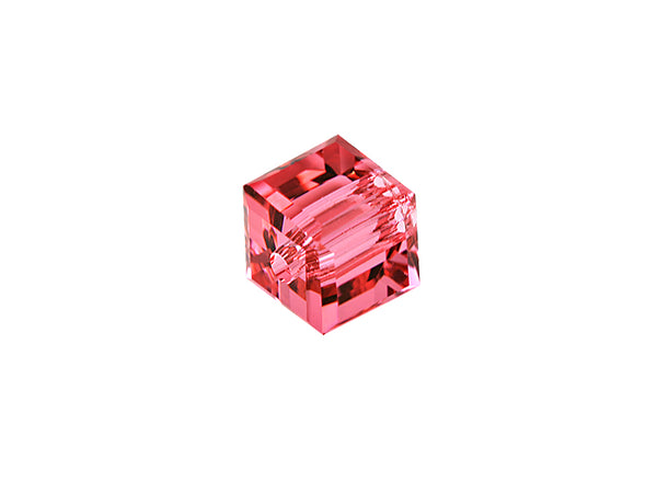 Wholesale Genuine Swarovski 5601 4mm Indian Pink Cube Beads, Choose Package Size - BeadPrism